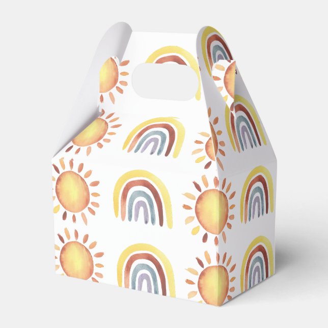 Pattern sun and rainbow favor box (Front Side)