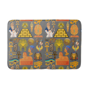 Pattern Symbol Ancient Egyptian Hieroglyphic Bath Mat