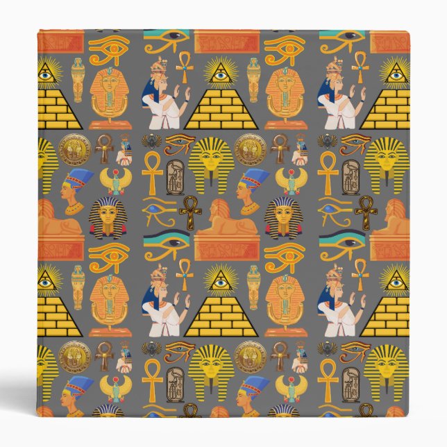 Pattern Symbol Ancient Egyptian Hieroglyphic  Binder (Front)