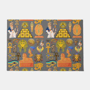 Pattern Symbol Ancient Egyptian Hieroglyphic Doormat