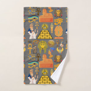 Pattern Symbol Ancient Egyptian Hieroglyphic Hand Towel