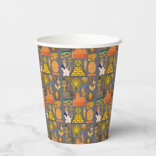 Pattern Symbol Ancient Egyptian Hieroglyphic Paper Cups