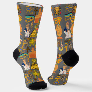 Pattern Symbol Ancient Egyptian Hieroglyphic  Socks