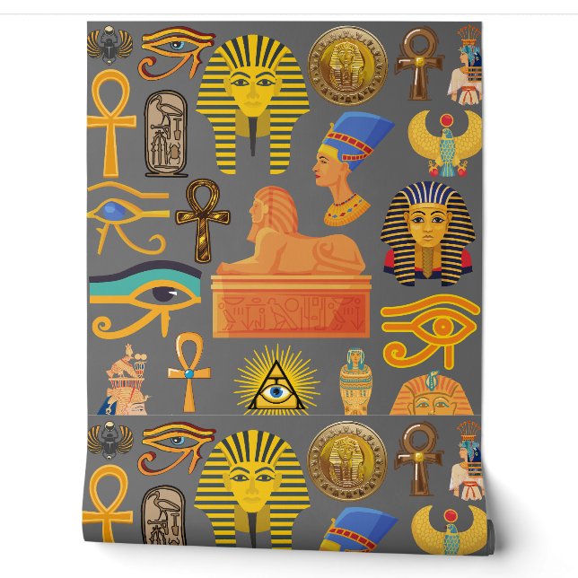 Pattern Symbol Ancient Egyptian Hieroglyphic  Wallpaper (Unrolling)
