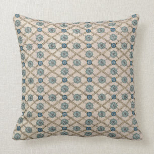 Pattern Teal Blue and Yellow Throw Pillow