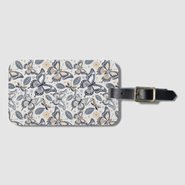 Pattern The Wave of Butterflies Luggage Tag (Front Horizontal)