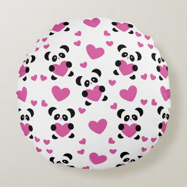Pattern to the Day of Love Round Pillow (Front)