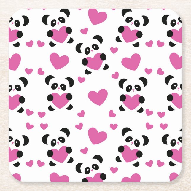 Pattern to the Day of Love Square Paper Coaster (Front)