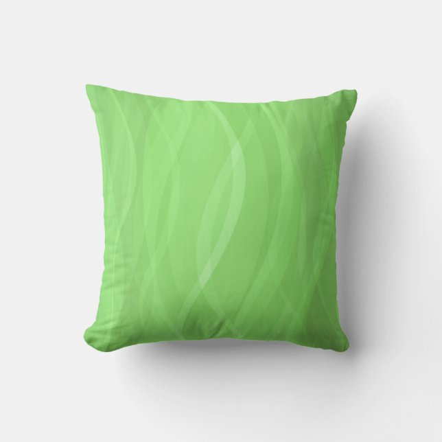 Pattern toned river reeds green abstract pillow (Front)