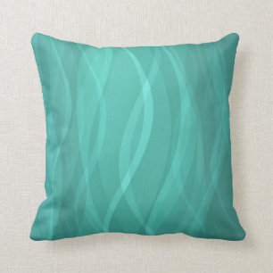 Pattern toned steamy jade waters abstract pillow