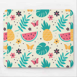 Pattern Tropical Fruit Watermelon Pineapple Mouse Pad