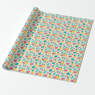 Pattern Tropical Fruit Watermelon Pineapple Wrapping Paper