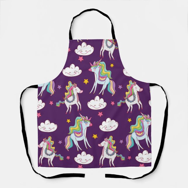Pattern Unicorn Funny Magic Horse     Apron (Front)