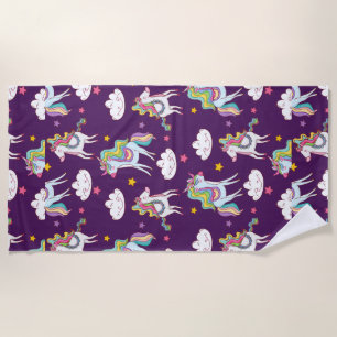 Pattern Unicorn Funny Magic Horse         Beach Towel