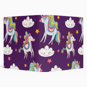 Pattern Unicorn Funny Magic Horse Binder