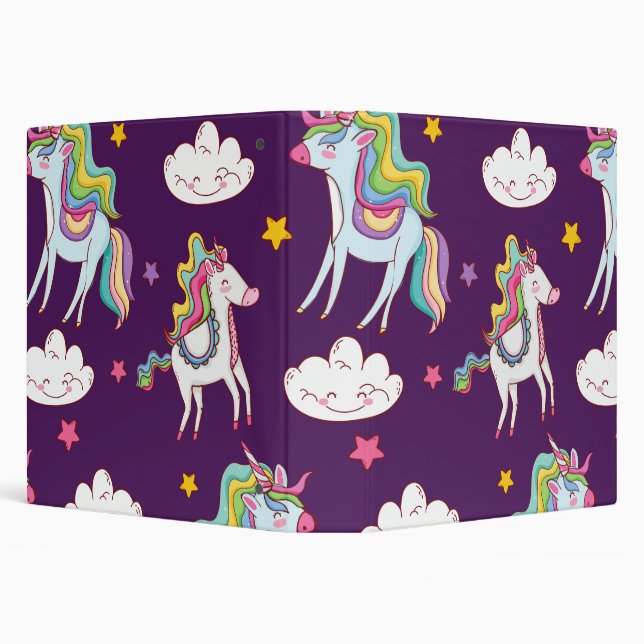 Pattern Unicorn Funny Magic Horse    Binder (Background)