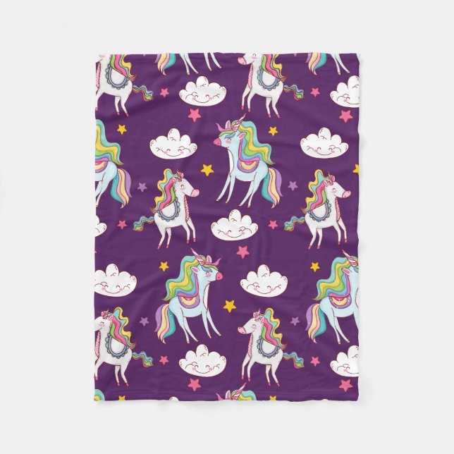 Pattern Unicorn Funny Magic Horse     Fleece Blanket (Front)