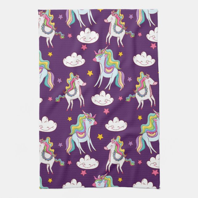 Pattern Unicorn Funny Magic Horse          Kitchen Towel (Vertical)