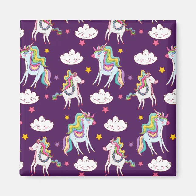 Pattern Unicorn Funny Magic Horse  Magnet (Front)