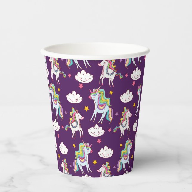 Pattern Unicorn Funny Magic Horse   Paper Cups (Front)