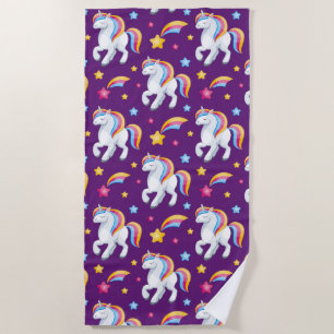 Pattern Unicorn Magic Horse Cute    Beach Towel