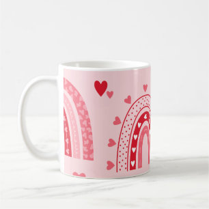 Pattern Valentine 2023 Background With Heart Love Coffee Mug