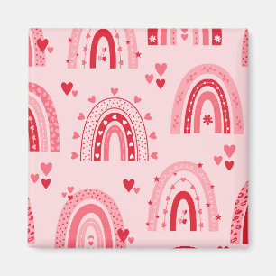 Pattern Valentine 2023 Background With Heart Love  Magnet