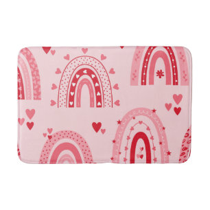 Pattern Valentine 2024 Background With Heart Love Bath Mat