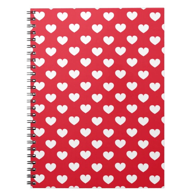 Pattern Valentine Background With Hearts Love   Notebook (Front)