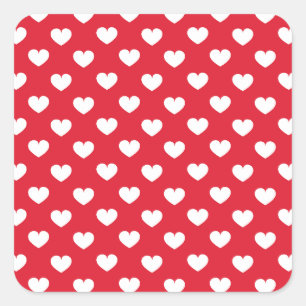 Pattern Valentine Background With Hearts Love Square Sticker