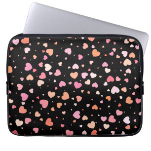 Pattern Valentine`s 2023 Background With Heart Laptop Sleeve