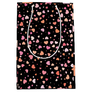Pattern Valentine`s 2024 Background With Heart    Medium Gift Bag