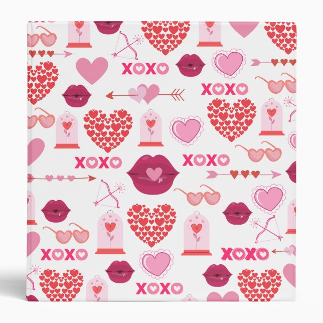 Pattern Valentine`s Day 2023 Background With Heart Binder (Front)