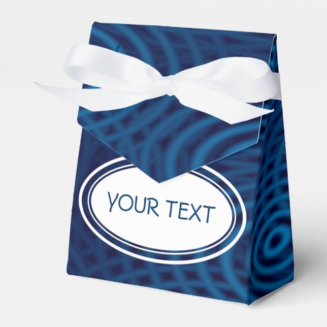Pattern - water ripples dark blue + your text favor box (Front Side)