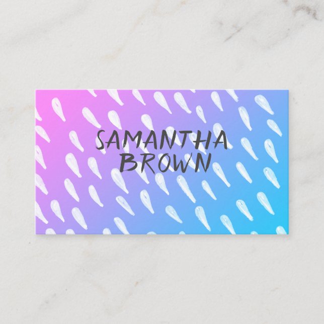 pattern watercolor design custom business cards (Front)
