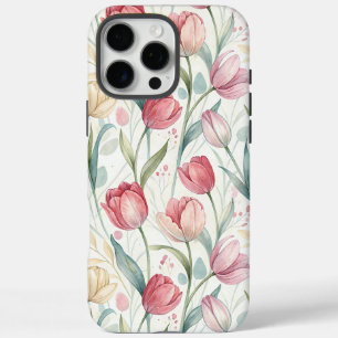 Pattern Watercolor Modern Tulips iPhone 16 Pro Max Case