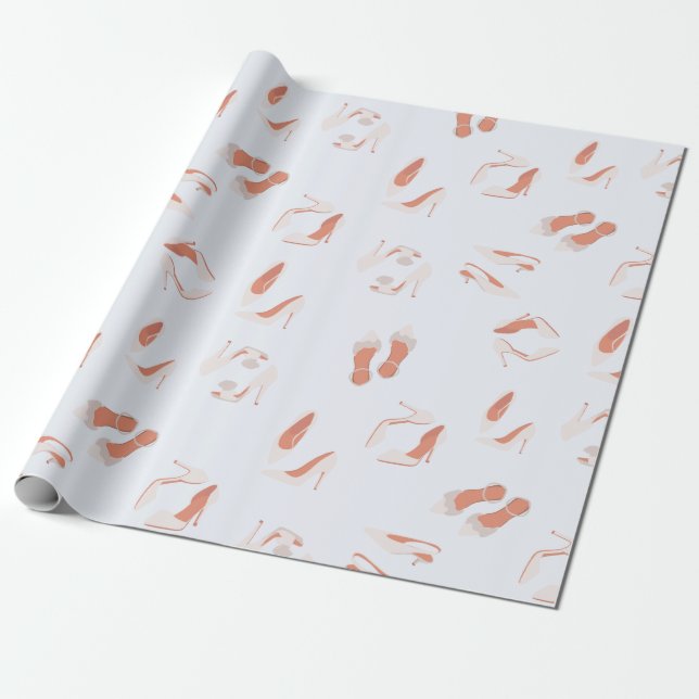 Pattern white bride shoes wrapping paper (Unrolled)