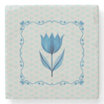 Pattern with a Blue Tulip