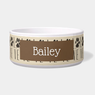 Pattern with a Paw Print that Spells Out Love