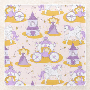 pattern with a princess glass coaster