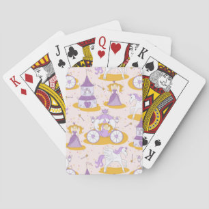 pattern with a princess playing cards