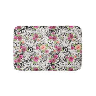Pattern With Animal Prints Bath Mat