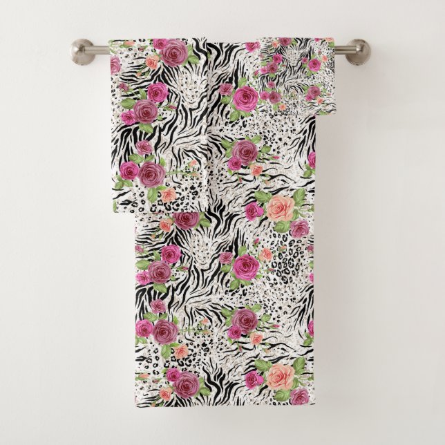 Pattern With Animal Prints Bath Towel Set (Insitu)
