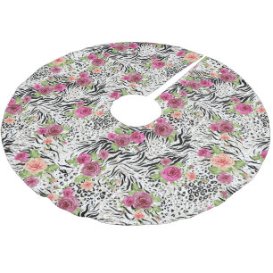 Pattern With Animal Prints Brushed Polyester Tree Skirt