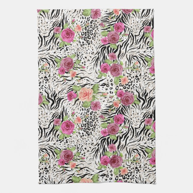 Pattern With Animal Prints Kitchen Towel (Vertical)
