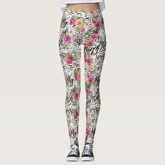 Pattern With Animal Prints Leggings (Front)