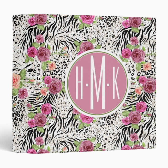 Pattern With Animal Prints | Monogram Binder (Front/Spine)