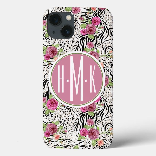 Pattern With Animal Prints | Monogram Case-Mate iPhone Case (Back)