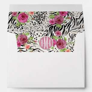 Pattern With Animal Prints Monogram Envelopes