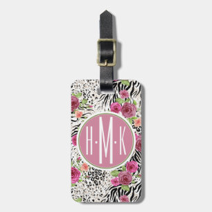 Pattern With Animal Prints   Monogram Luggage Tag